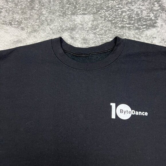 Byte Dance Sweatshirt Mens Large Black Pullover 10th Anniversary Tik Tok Social - Picture 3 of 10